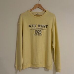 Vintage Pacific & Co. Key West Florida Yellow Embroidered Sweater